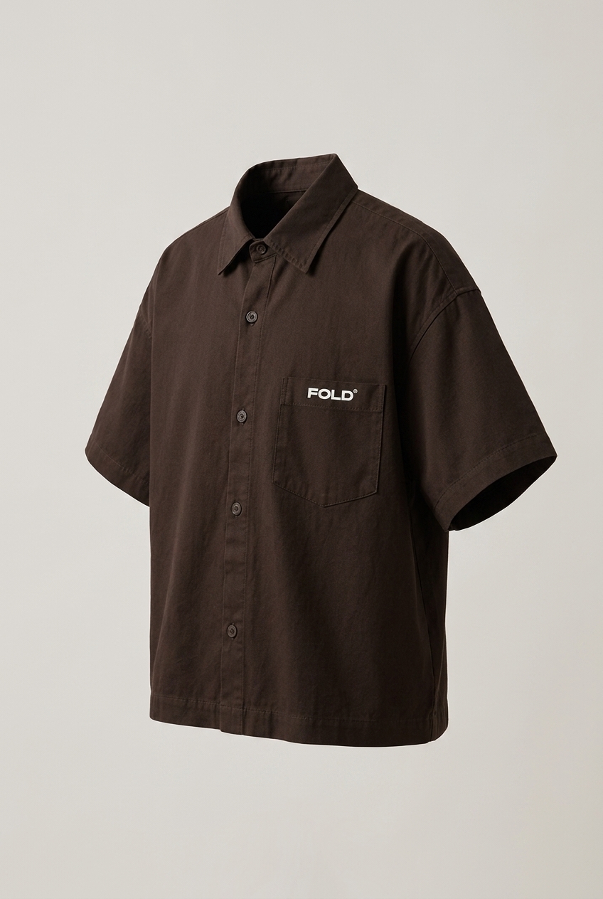 Collar Shirt in dark brown